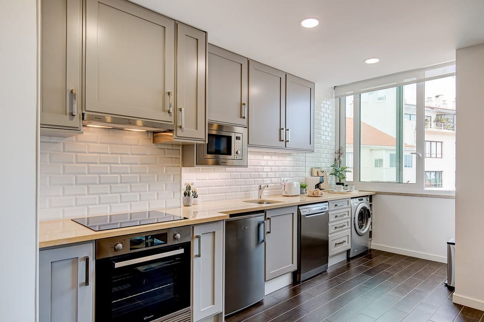Fully-equipped kitchen with a fantastic view of the Monastery.