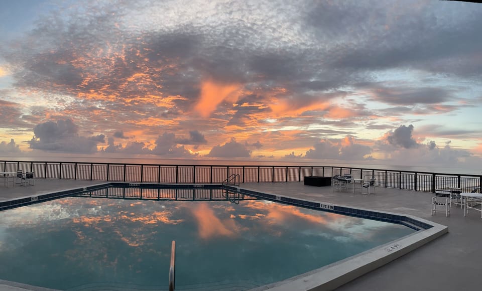 Heated rooftop pool. 