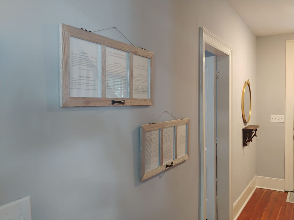 Hallway. 
House Info and Helpful Hints