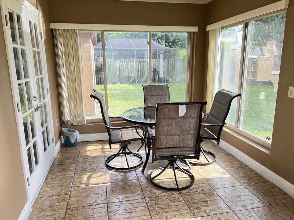 Back porch dining area