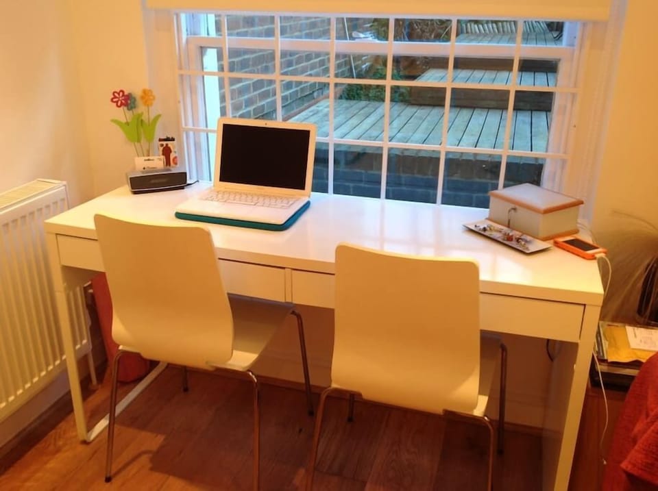 desk / dressing table area within the main studio room
