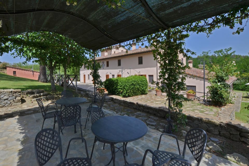 The property surrounding by greenery and the sharing equipped external space
