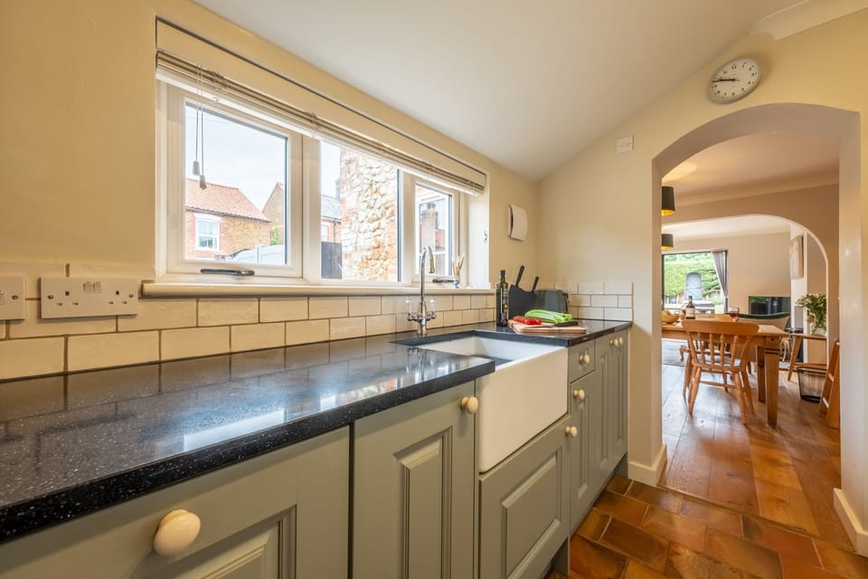 Ground floor: The kitchen leads into the open-plan living area