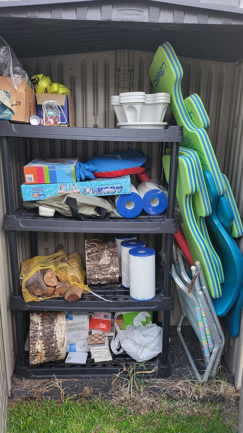 fire wood, rafts, cornhole, darts, ring toss