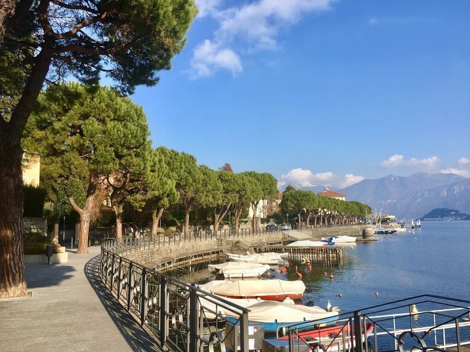 Lenno lake front pictured in the spring time.