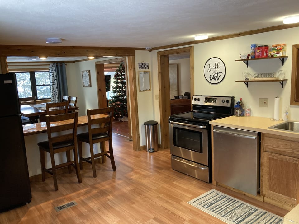 Open Kitchen/Dining Area with Lake View