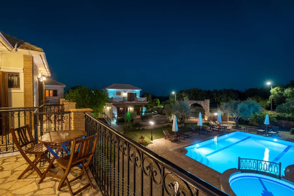 Villa Oleander, pool view from balcony