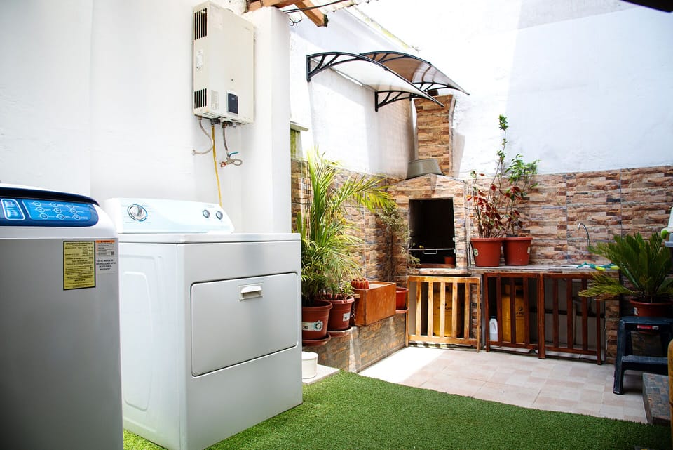 Backyard patio laundry space