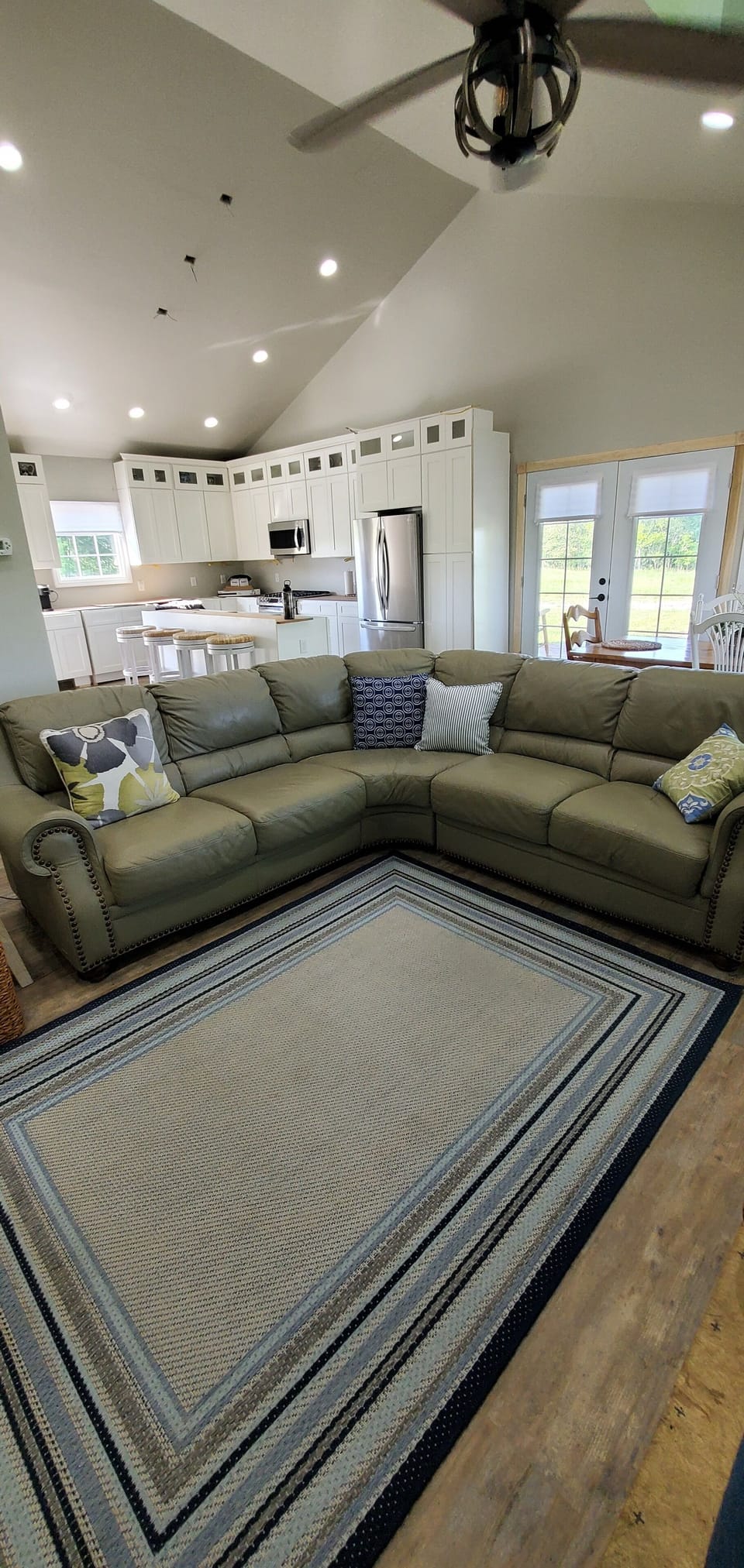 Open concept great room, dining and kitchen 