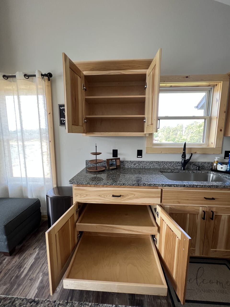 TWO empty cabinets for you to store your food/supplies/etc. 