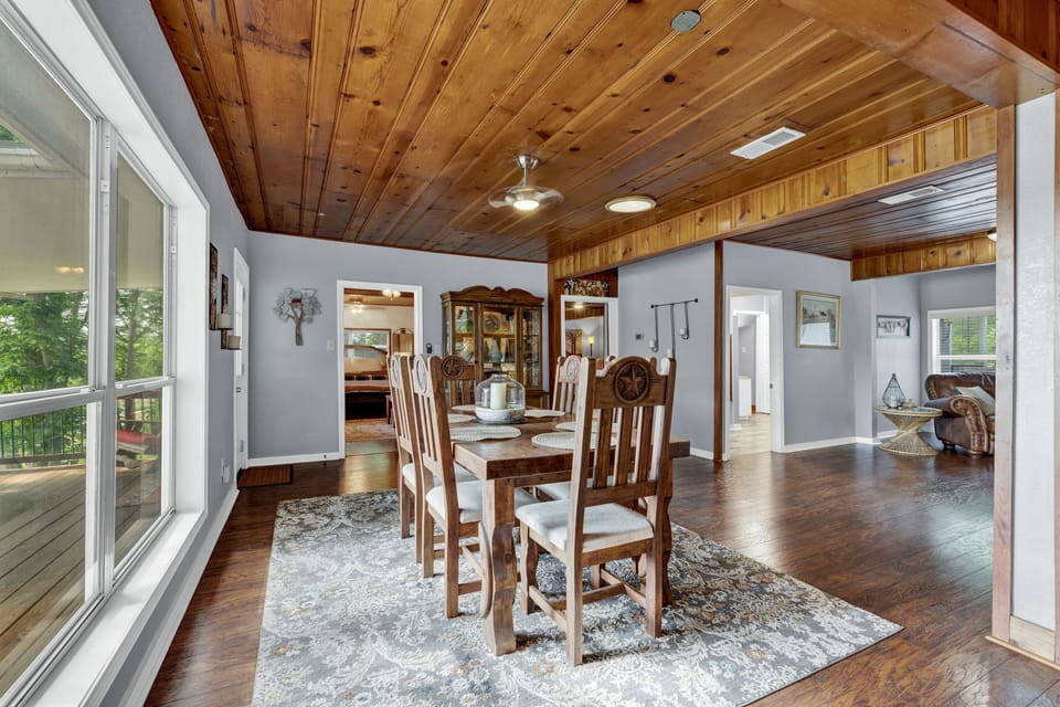 Dining room off the kitchen seats 6