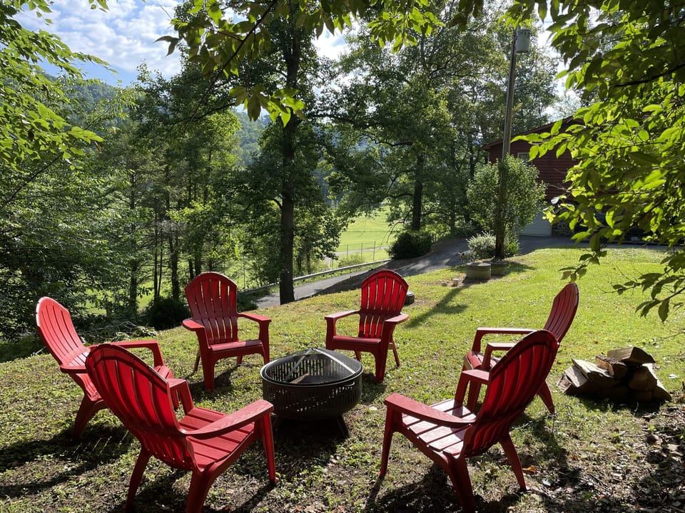 Gather around the firepit as the cool evening air rolls in