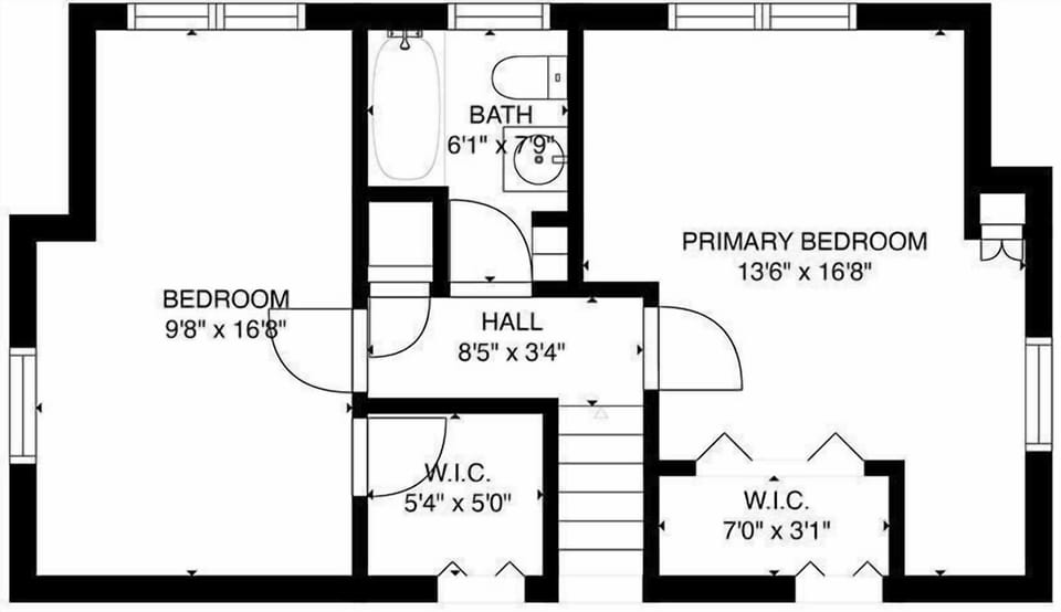Floor plan of second floor.