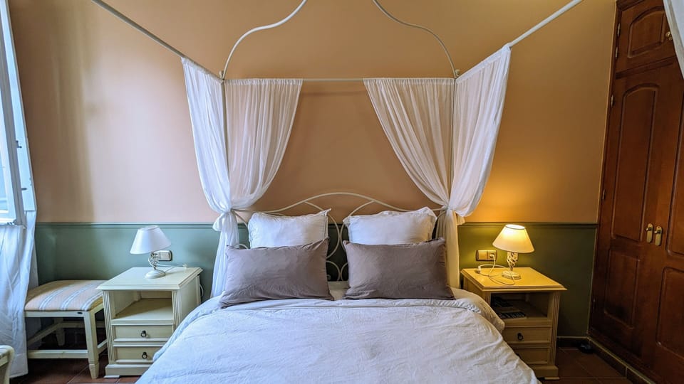 Drift to sleep in this plush bed.