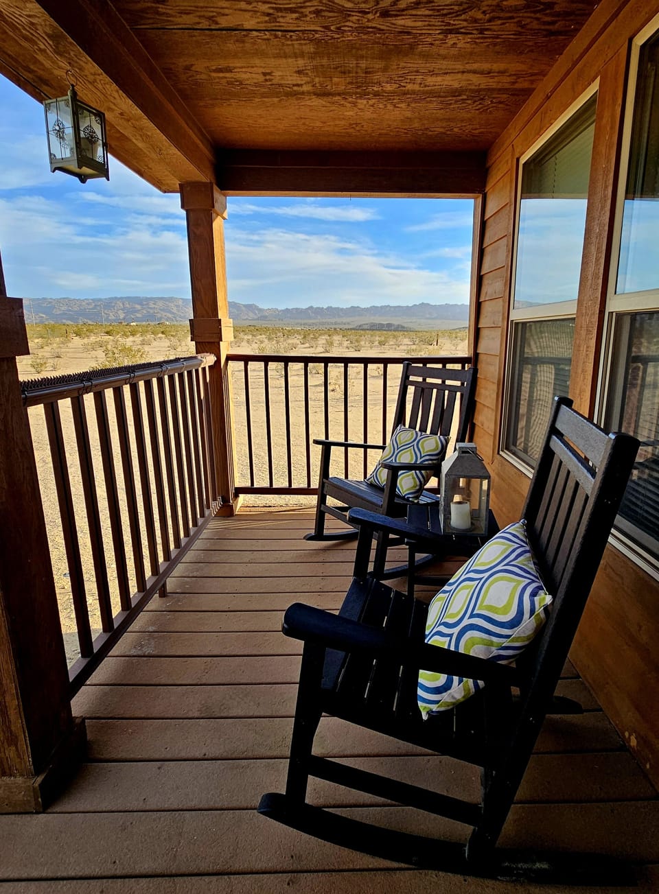 Enjoy the panaramic view on a rocking chair