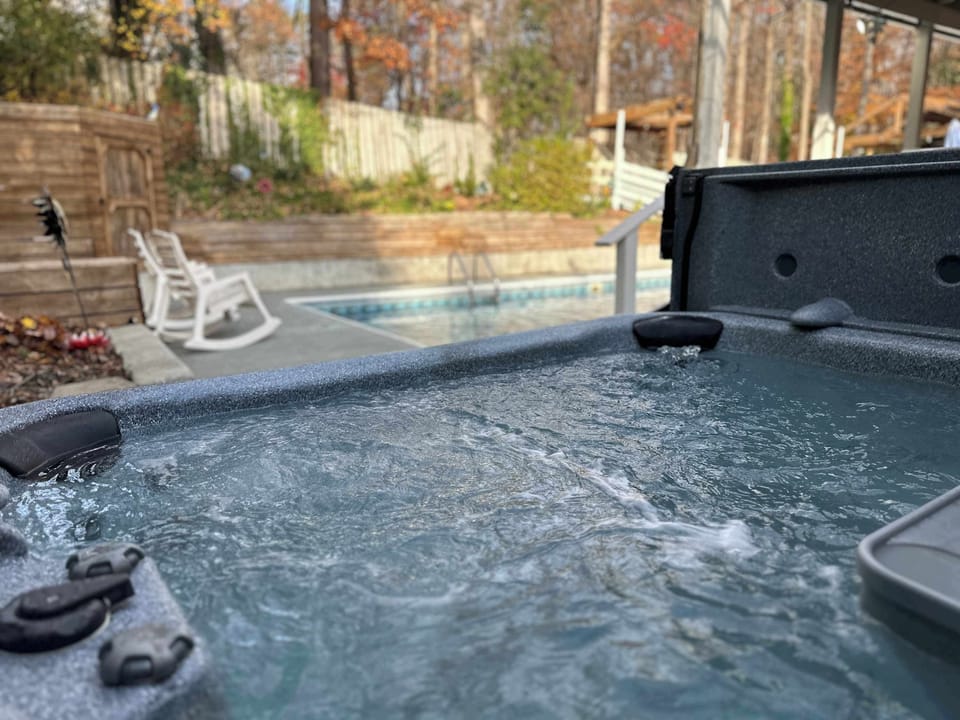 For the chillier nights, we have a hot tub that guests can enjoy the relaxation of the jets and warm water 