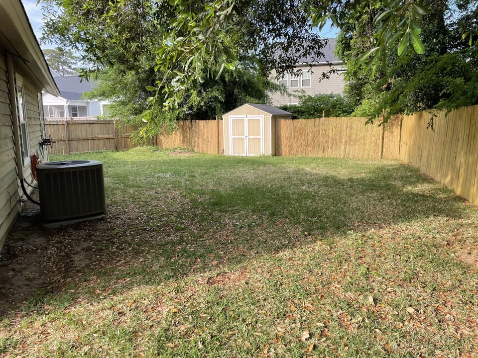 Fenced in backyard