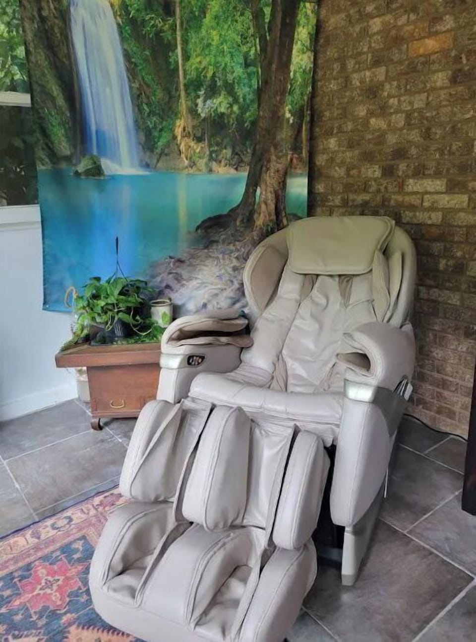 Massage chair in Zen room