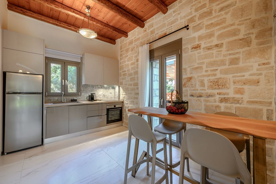 Living area of Fantastic 105sq.m. villa,Huge private pool,Garden,Plants,Near beach & taverns,Rethymno,Crete