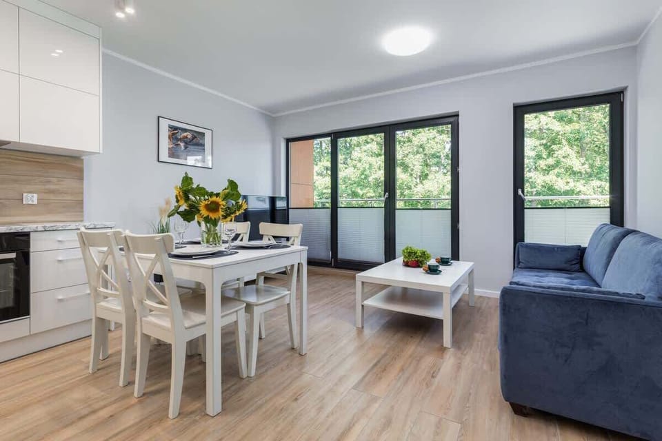 The living room offers a perfect blend of functionality and modern style. 