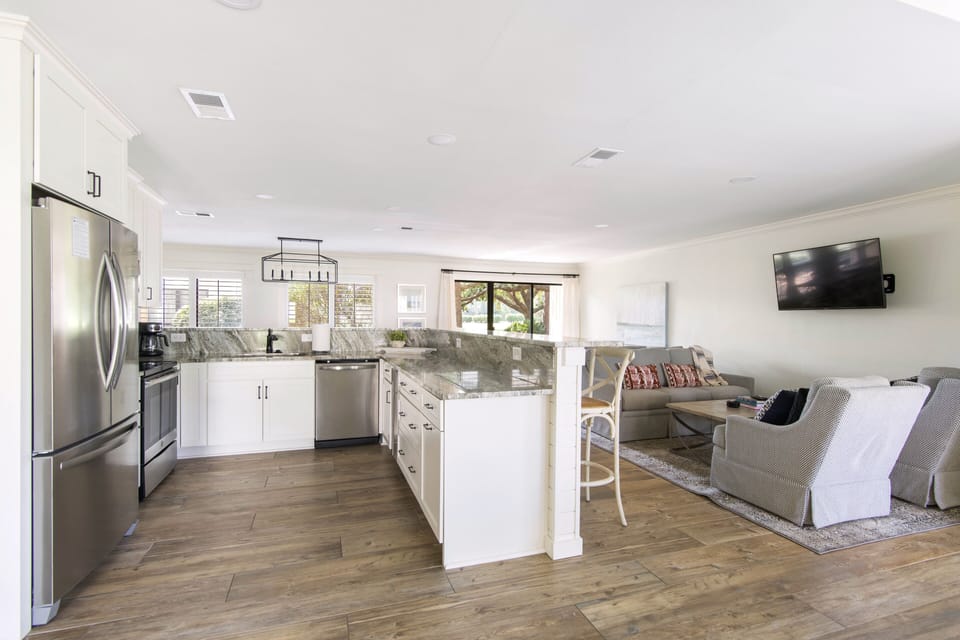 Fully stocked kitchen offers everything you would need during your stay. 