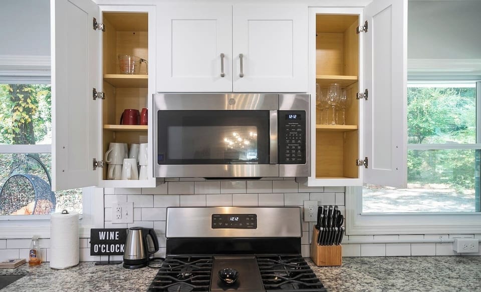 Kitchen amenities all included.
