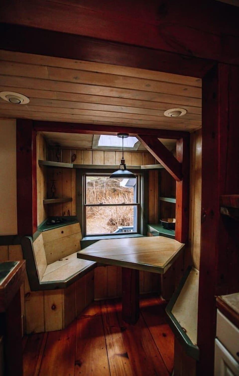 Breakfast nook near the main level kitchen is a great place to hide with cup of morning coffee