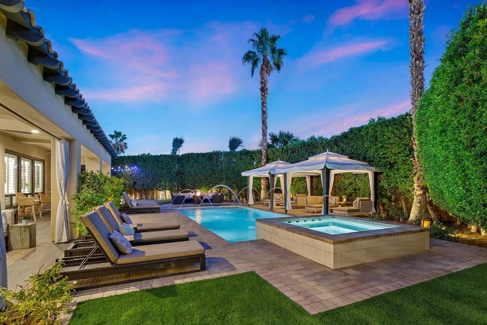 Resort-like grounds with luxury cabanas and chaises. The Rose at Montage is the ultimate destination that will leave you wanting for nothing!