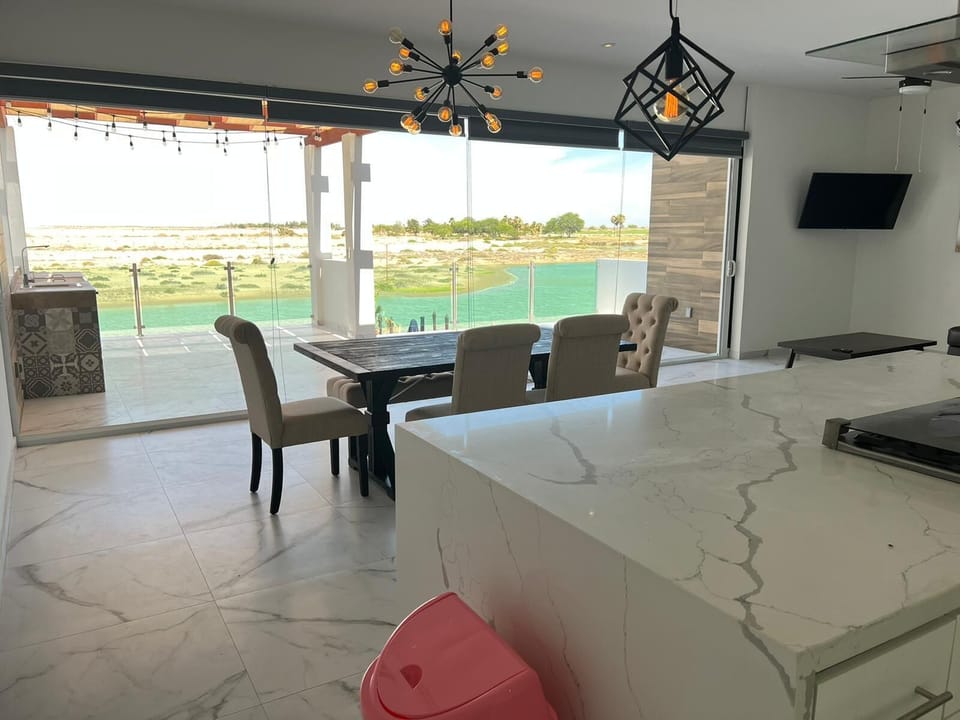 View from the kitchen to the balcony