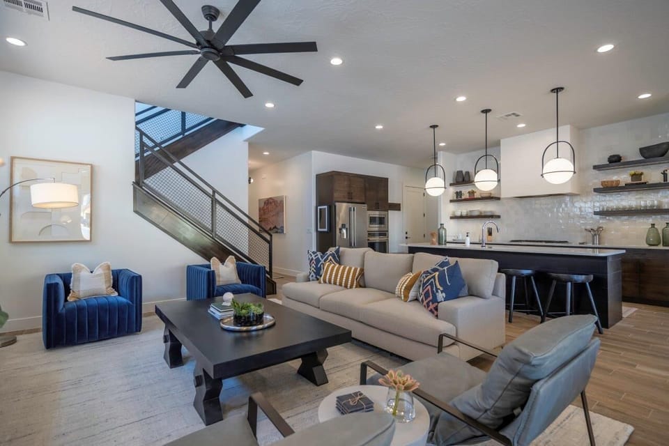 Main floor living areas offer ample space for gathering