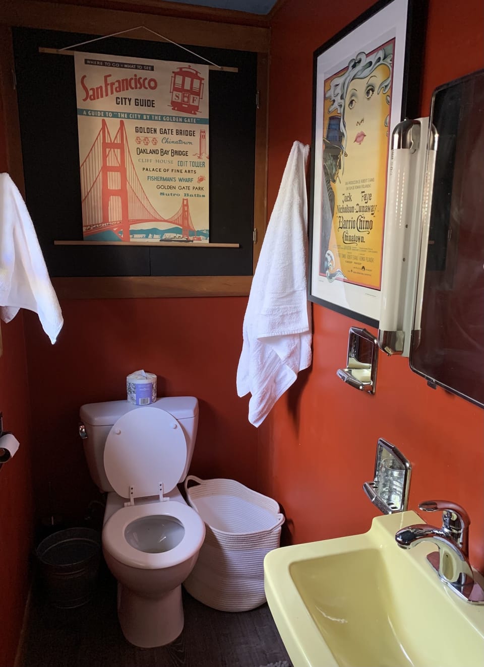 The California half-bathroom in the Eddy Doyle Room.