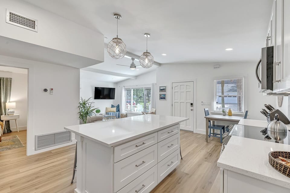 Enjoy views of the intercoastal and bridge from the kitchen and living room.