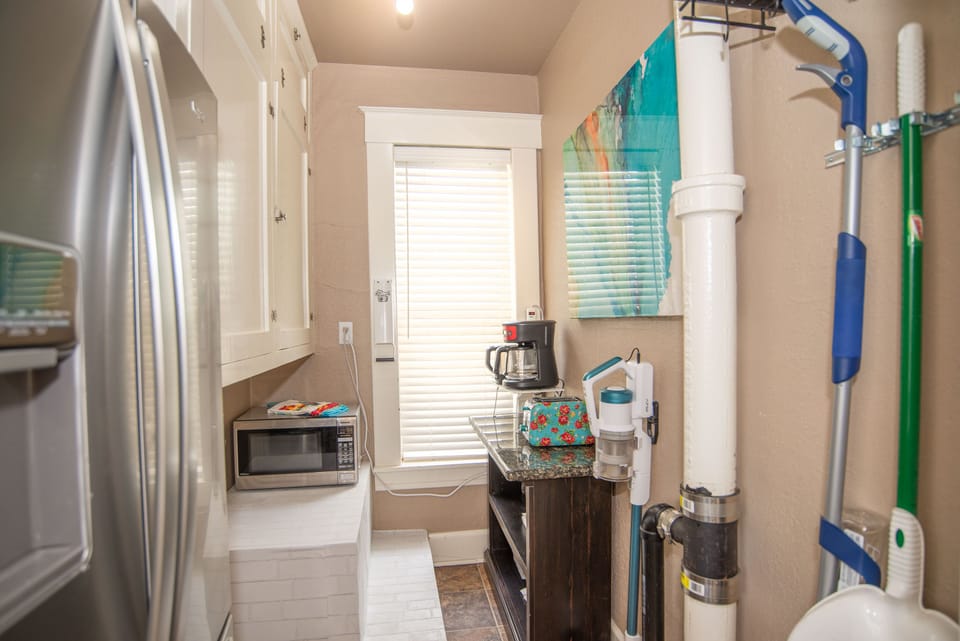 Pantry 
This is were you will find the coffeemaker, Microwave .