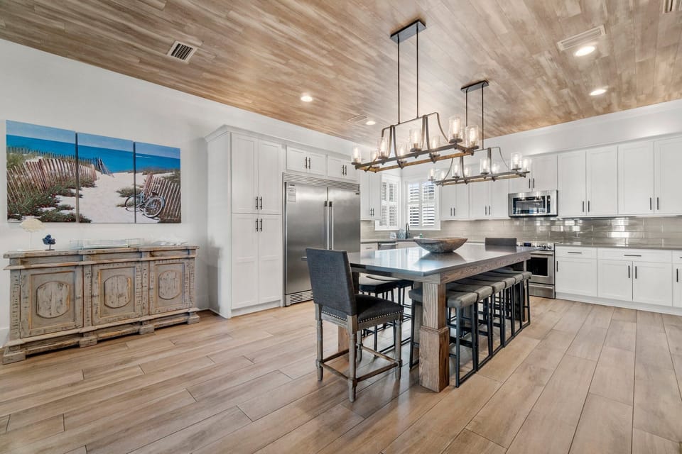 Overside kitchen island to prepare and enjoy meals together.