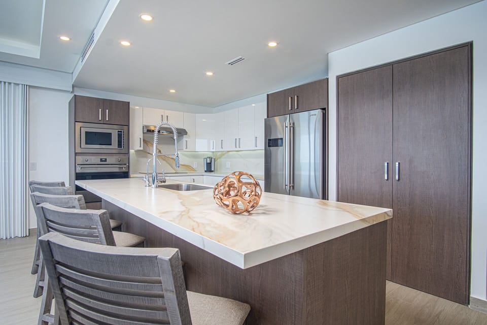 the kitchen