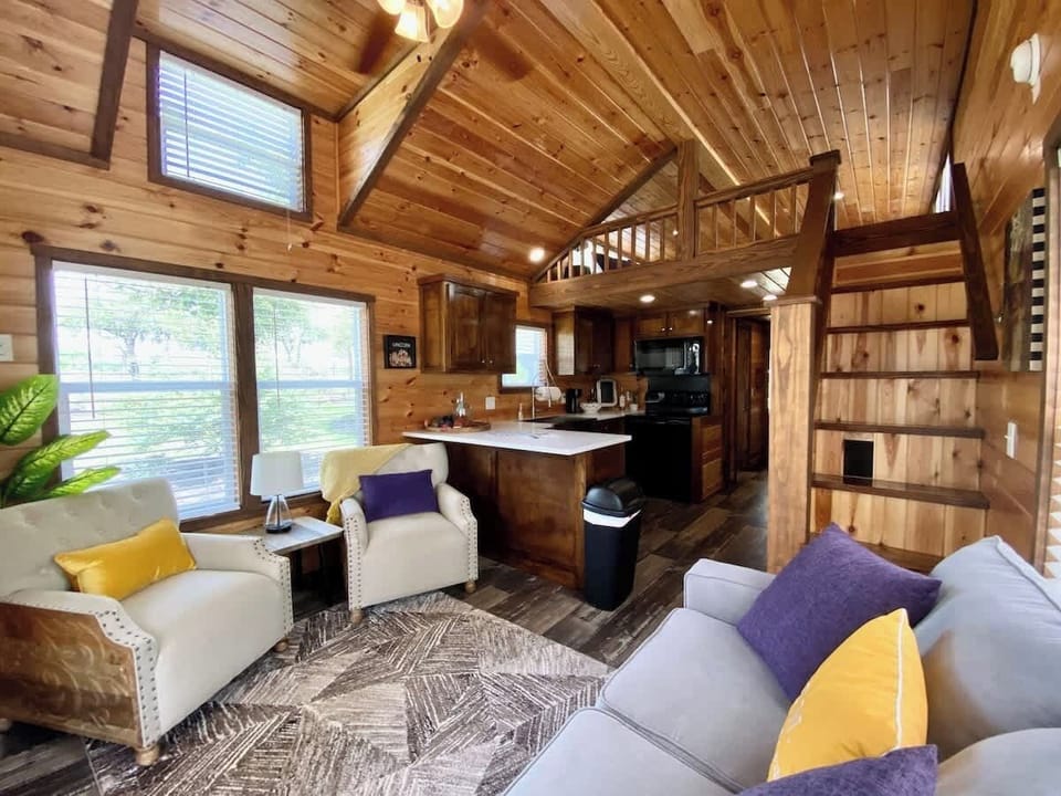 Nice size living room and full-size kitchen! 