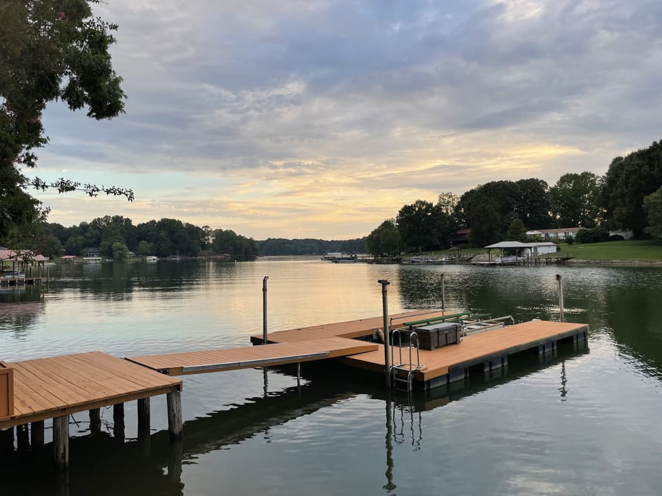 Private dock on Lake Norman, deep water for swimming or tying up your boat!