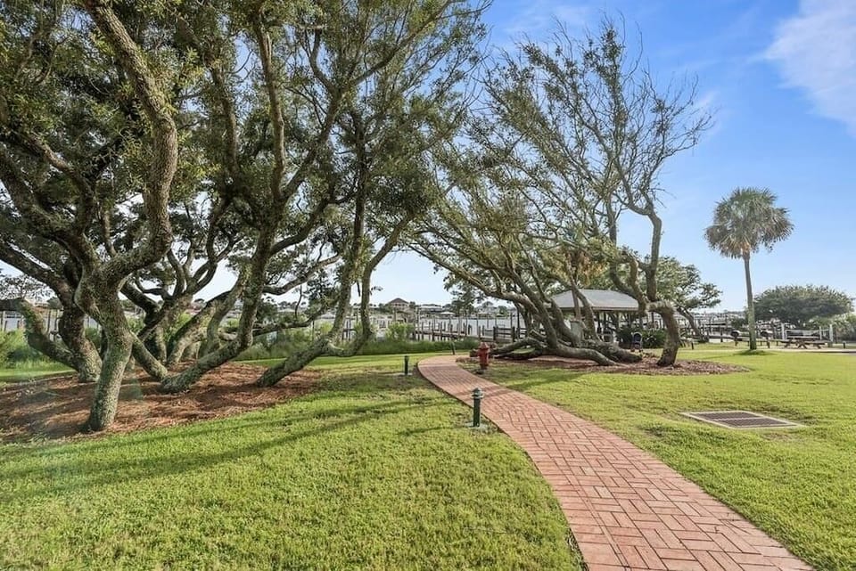 Green Space by the docks and Pavillion.  There are Grills out there and also the boat ramp