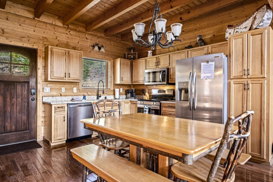Newly renovated & well stocked kitchen, with NEW counter tops and appliances!