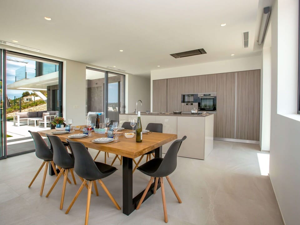 Table, Furniture, Countertop, Chair, Kitchen, Kitchen & Dining Room Table, Window, Wood, Hall, Cabinetry