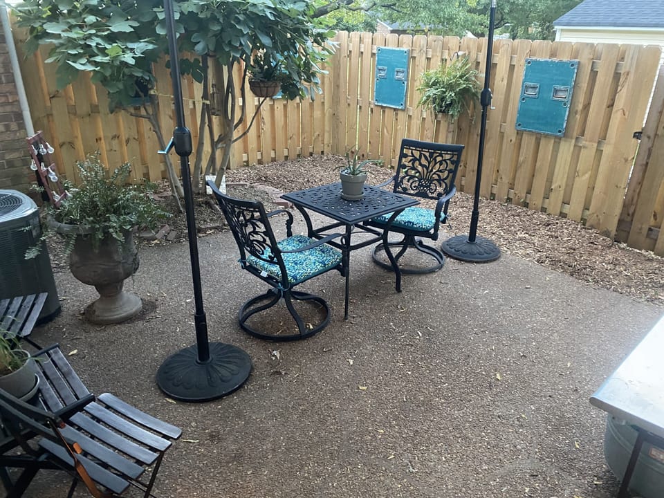 Spacious Patio opens to grassy common area