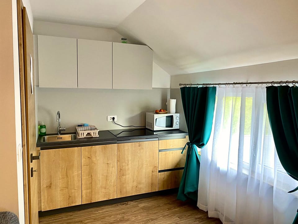 Well equiped kitchen, tea, coffee, salt, pepper, sunflower oil, wine opener etc.