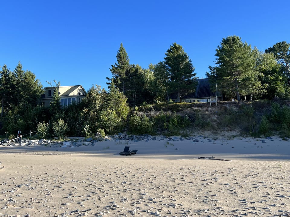 Cabin is on a bluff, not ideal for young children