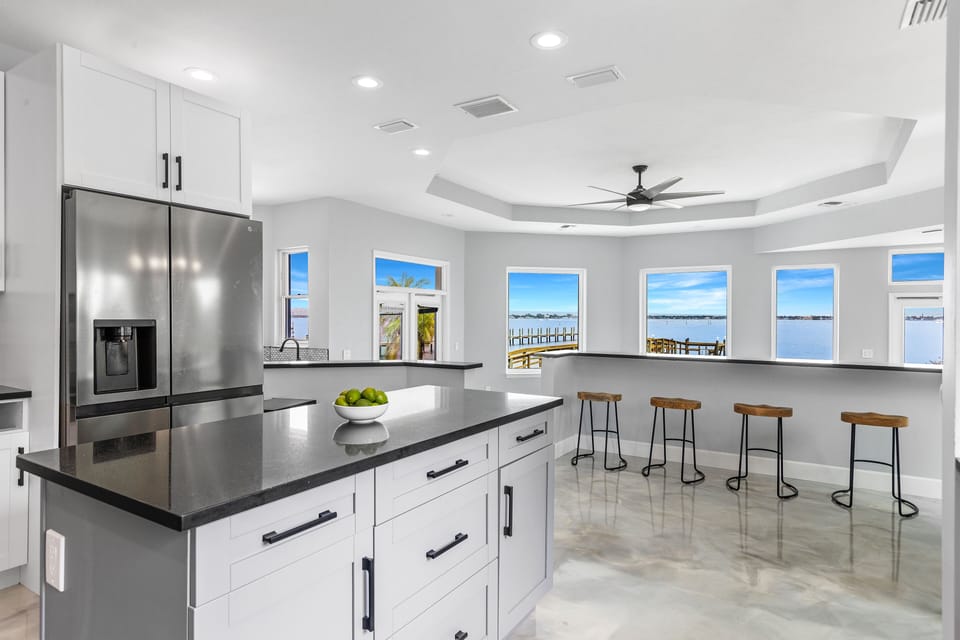 Kitchen overlooking the water 