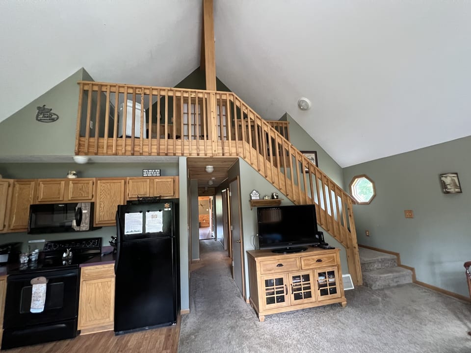 View of loft to master bedroom. 