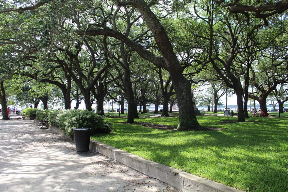 White Point Garden, aka the park on the Battery, is an easy roll or stroll away