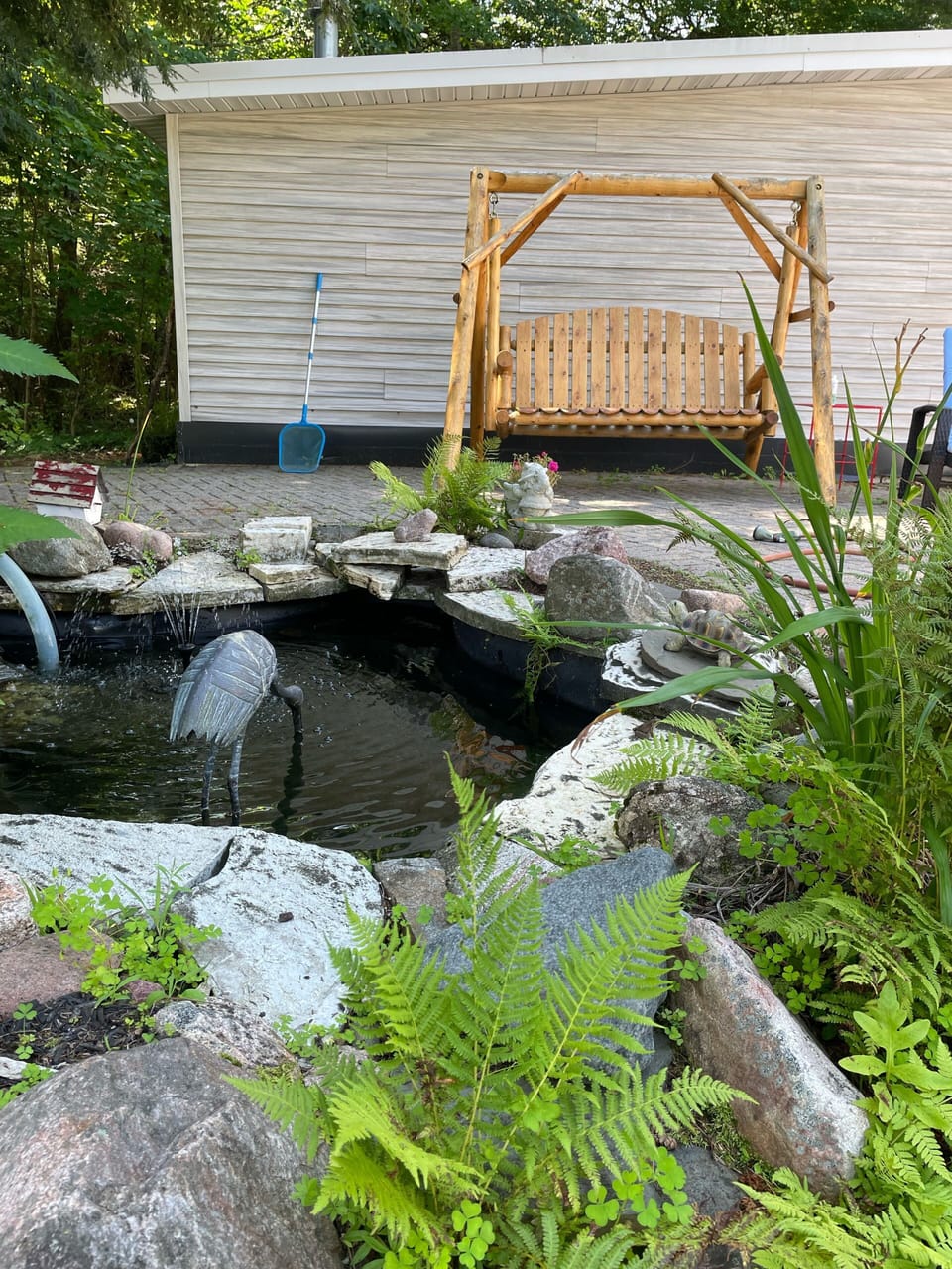 Pond and patio area