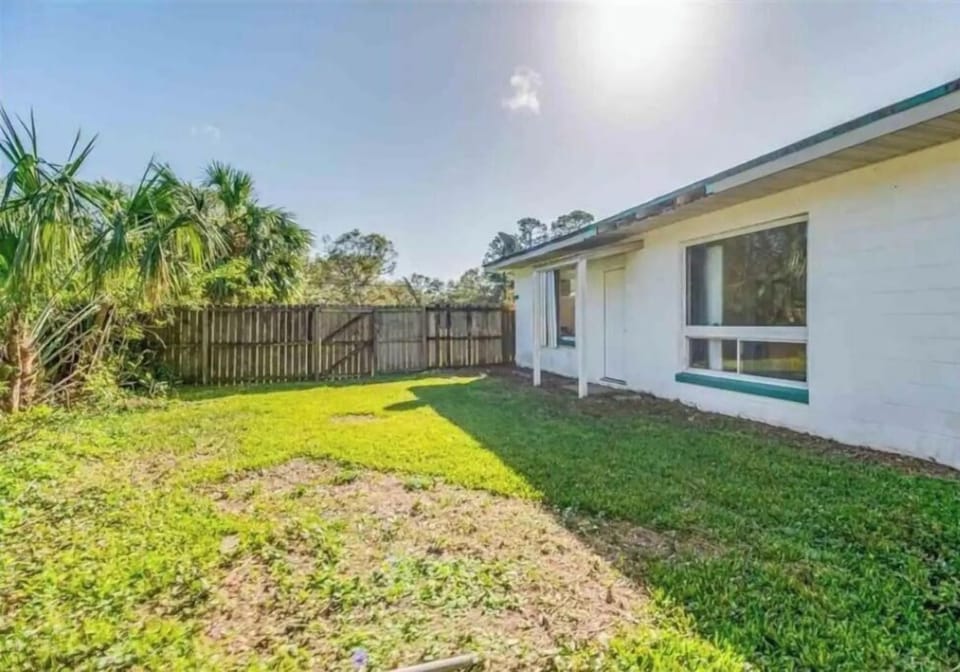 Fenced backyard 