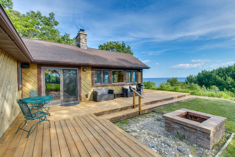 Deck | Fire Pit (Bring Your Own Wood) | Water View | Gas Grill | 3,236 Sq Ft