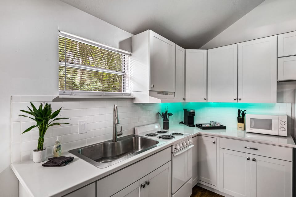 Kitchen Stocked for Guests Who Enjoy Cooking and Eating In